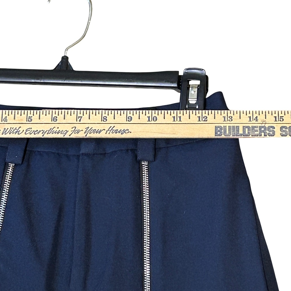 Commense Wide Leg Pants XS Navy Blue Double Front Zipper Leg Trousers - Picture 5 of 8